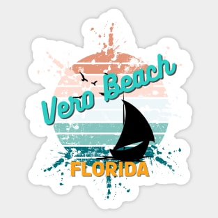 Vero Florida Retro Exploding Sunset Sticker